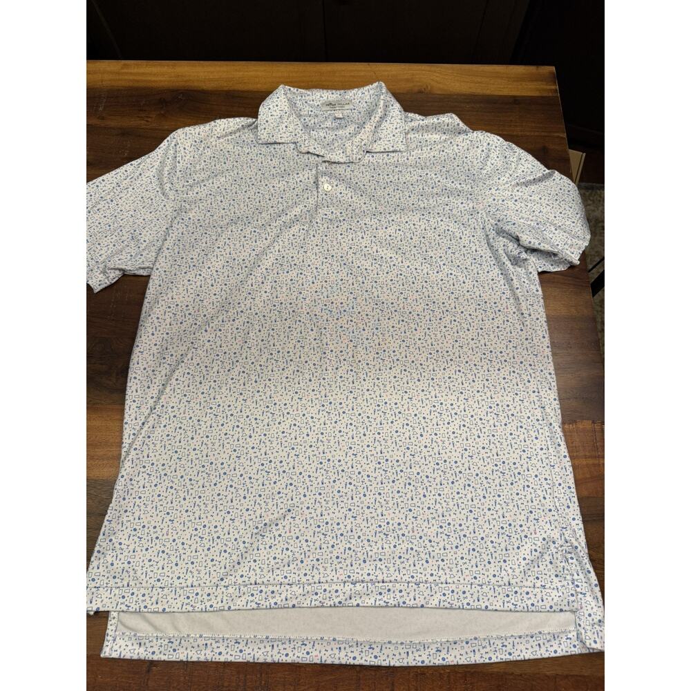 Peter Millar Summer Comfort Large Performance Golf Polo Patriotic Cocktail Print